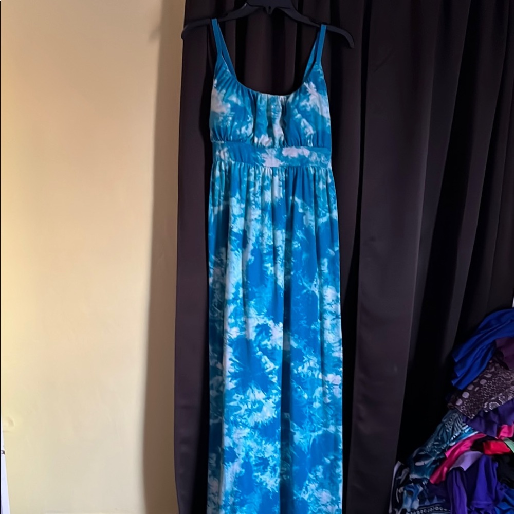 Blue Tie-Dye Dress